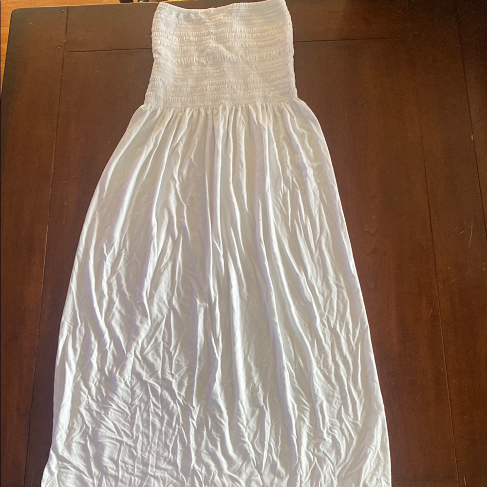 White Strapless Maxi Dress - Picture 2 of 4
